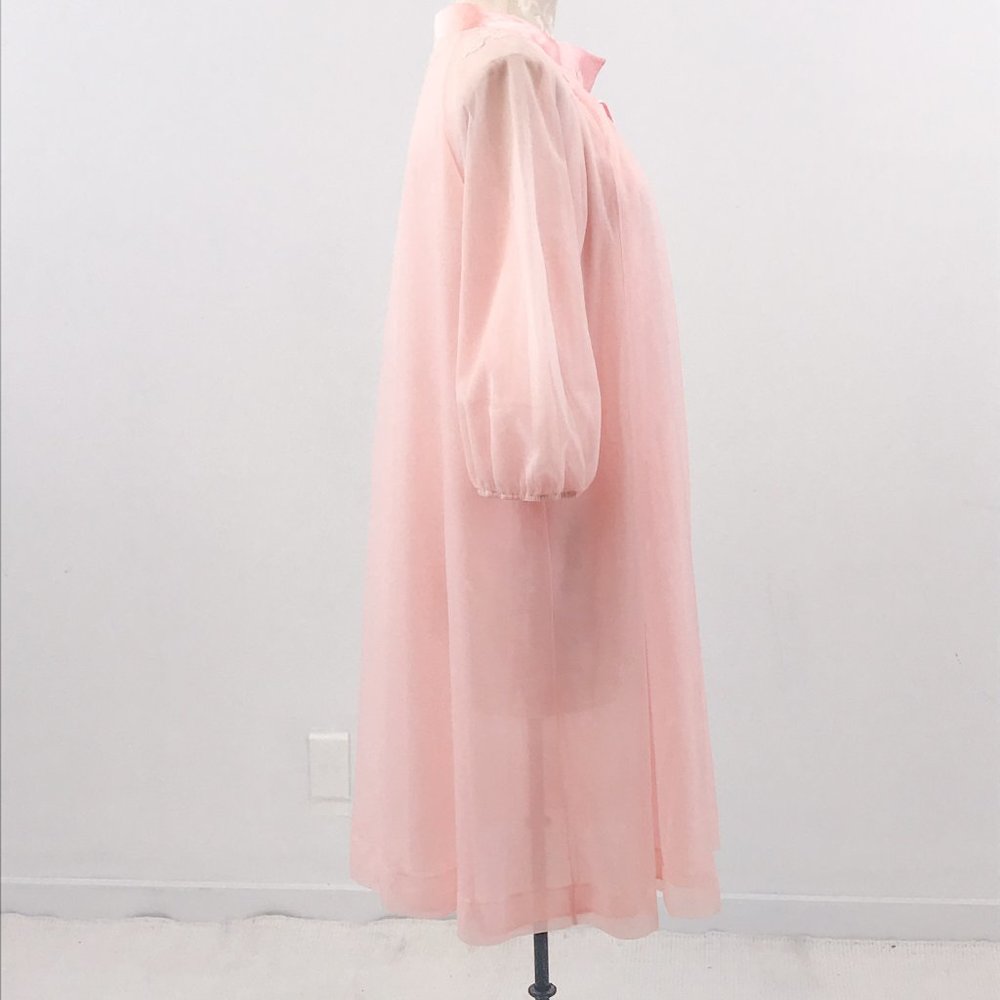 Vintage 50s Lingerie Os Chiffon Housedress Robe N… - image 4